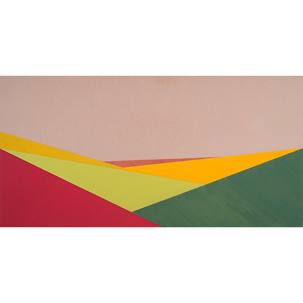 Weimar Amorim, Geometria na paisagem, 2014, tela, 100 x 200 cm. Foto Maurício Froldi